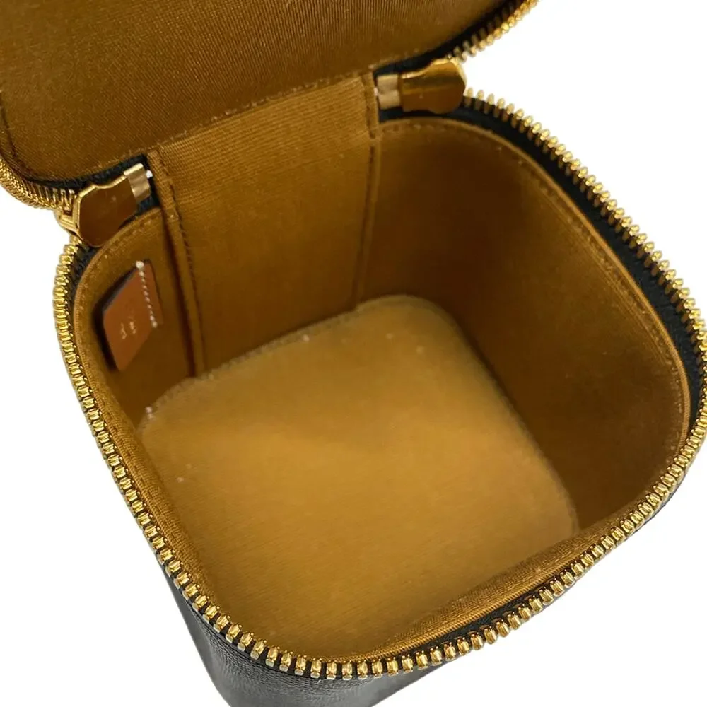 Celine Triumph Mini Vanity Case Vanity Bag 10J762CZ1.04LU Black Dark Brown PVC